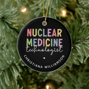 Aangepaste geschenken voor Nuclear Medicine Techno Keramisch Ornament