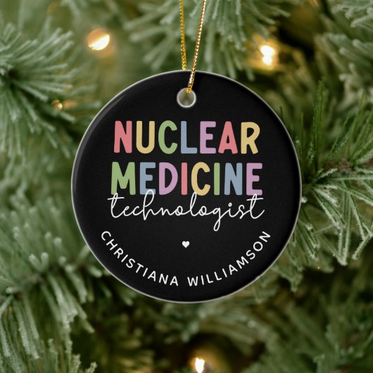 Aangepaste geschenken voor Nuclear Medicine Techno Keramisch Ornament (Boom)