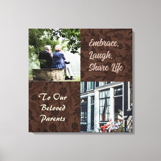 Aangepaste geschenken voor oudere ouders Koppels B Canvas Afdruk (Voorkant)