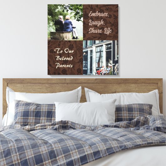 Aangepaste geschenken voor oudere ouders Koppels B Canvas Afdruk (Insitu (Slaapkamer))