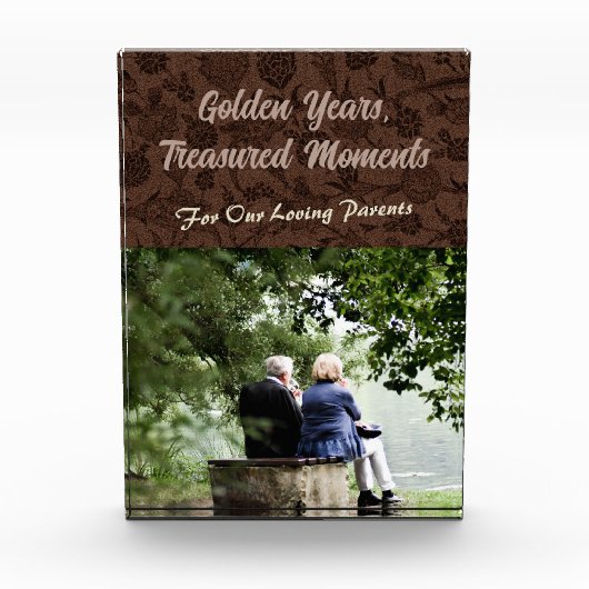 Aangepaste geschenken voor oudere ouders Koppels B Fotoblokken (Voorkant)