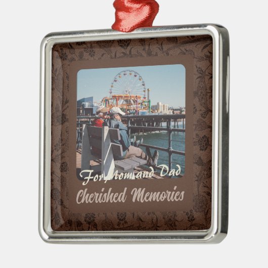 Aangepaste geschenken voor oudere ouders Koppels B Metalen Ornament (Links)