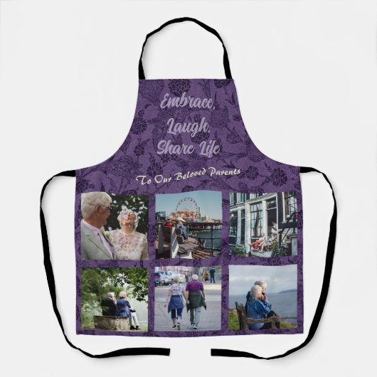 Aangepaste geschenken voor Oudere Ouders Koppels V Schort (Voorkant)