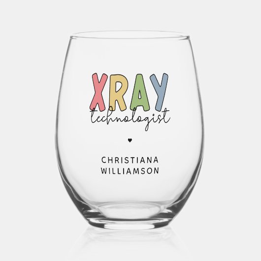Aangepaste geschenken voor röntgenlaboranten wijnglas zonder voet (Voorkant)
