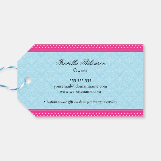 Aangepaste geschenkmand Business Cadeaulabel (Achterkant Horizontaal)