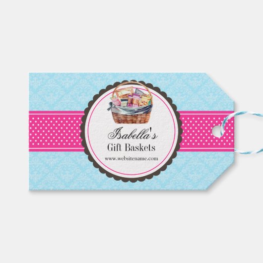 Aangepaste geschenkmand Business Cadeaulabel (Voorkant (Horizontaal))