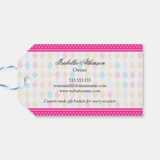 Aangepaste geschenkmand Business Cadeaulabel (Achterkant Horizontaal)