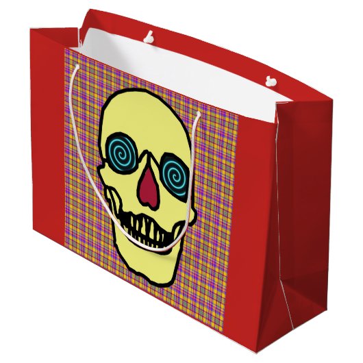 Aangepaste geschenkzak - Grote, glanzende HALLOWEE Groot Cadeauzakje (Achterkant Gekanteld)