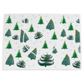 Aangepaste geschenkzak - grote, glanzende kerstbom large cadeautasje (Voorkant)
