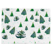Aangepaste geschenkzak - grote, glanzende kerstbom large cadeautasje (Achterkant)