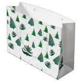 Aangepaste geschenkzak - grote, glanzende kerstbom large cadeautasje (Achterkant Gekanteld)