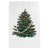 Aangepaste geschenkzak - Medium, Matte Holiday Tre Medium Cadeauzakje (Voorkant)