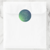 Aangepaste geschreven gelukkig nieuwjaar Gradiënt Ronde Sticker (Tas)