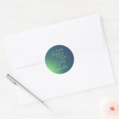 Aangepaste geschreven gelukkig nieuwjaar Gradiënt Ronde Sticker (Envelop)