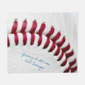 Aangepaste gesigneerde close-up honkbalfoto fleece deken (Voorkant (Horizontaal))