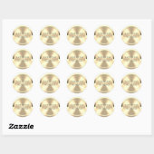 Aangepaste gesimuleerde gegraveerde messing ronde sticker (Vel)