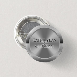 Aangepaste gesimuleerde gegraveerde zilverButton Ronde Button 3,2 Cm