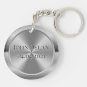 Aangepaste gesimuleerde gegraveerde zilverSleutelh Sleutelhanger (Achterkant)