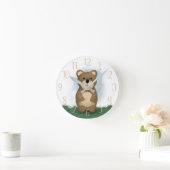 Aangepaste geslacht neutrale ronde klok met beer (Huis)