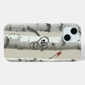 Aangepaste gesneden harten op berkenboom Valentijn Case-Mate iPhone Case (Achterkant (horizontaal))