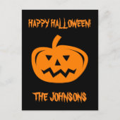 Aangepaste gesneden pompoen Halloween party briefk Uitnodiging Briefkaart (Voorkant)