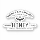 Aangepaste gesneden vinyl 3 oz honing skep pot sti sticker (Voorkant)