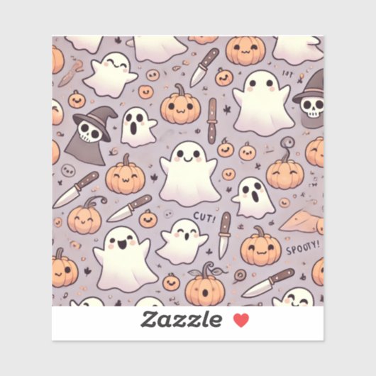 Aangepaste gesneden Vinyl Halloween Sticker 4 "x 4 (Vel)