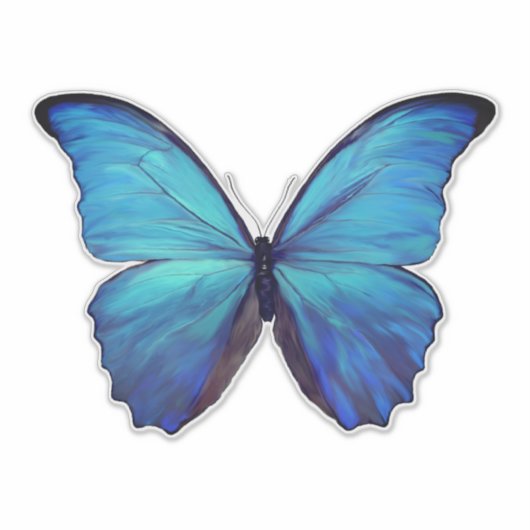 Aangepaste gesneden vinyl Stickers - 1 Blue Morpho (Voorkant)