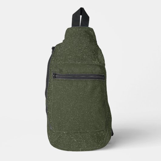 Aangepaste Gespikkelde Moss Groene Sling Bag (Voorkant)