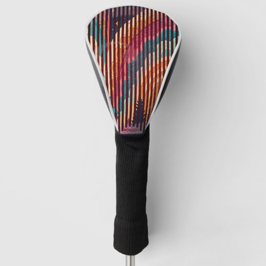 Aangepaste gestreepte fantasie driver golfhoofdhoe golfheadcover (Voorkant)