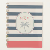 Aangepaste gestreepte monogram planner (Voorkant)