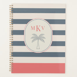 Aangepaste gestreepte monogram planner