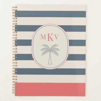 Aangepaste gestreepte monogram planner