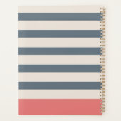 Aangepaste gestreepte monogram planner (Achterkant)
