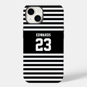 Aangepaste gestreepte sport genummerd met naam Case-Mate iPhone 14 hoesje