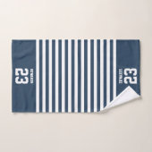 Aangepaste gestreepte sporten genummerd met naam handdoek (Handdoek)