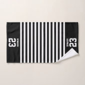 Aangepaste gestreepte sporten genummerd met naam handdoek (Handdoek)