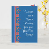 Aangepaste Get Well van Chirurgie Rangoli Border, Kaart (Gele Bloem)
