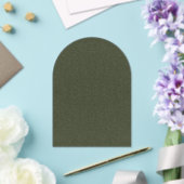 Aangepaste getextureerde mos groene boog acryl uit acryl uitnodigingen (Insitu (Huwelijk))