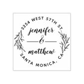 Aangepaste getrouwd paar elegante retour adres rubberstempel (Afrduk)