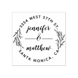 Aangepaste getrouwd paar elegante retour adres rubberstempel