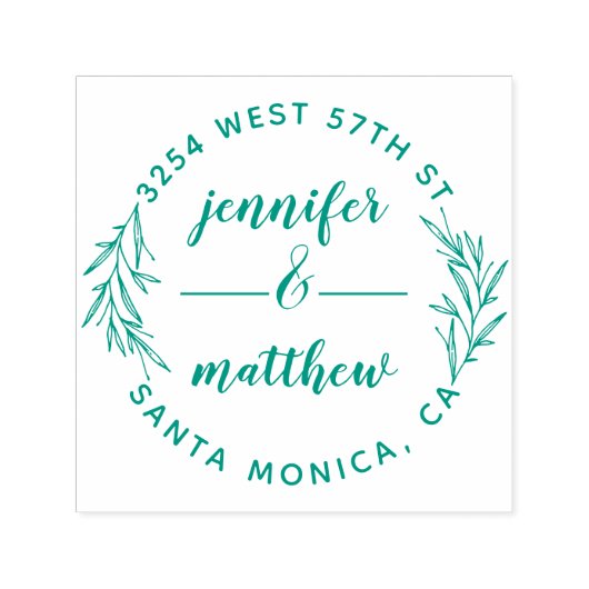 Aangepaste getrouwd paar elegante retour adres zelfinktende stempel (Design)