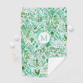 Aangepaste GETTIN’ TURT Green Aqua Zee Turtle Trib Golfhanddoek (Insitu)