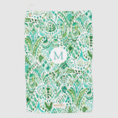 Aangepaste GETTIN’ TURT Green Aqua Zee Turtle Trib Golfhanddoek (Voorkant)