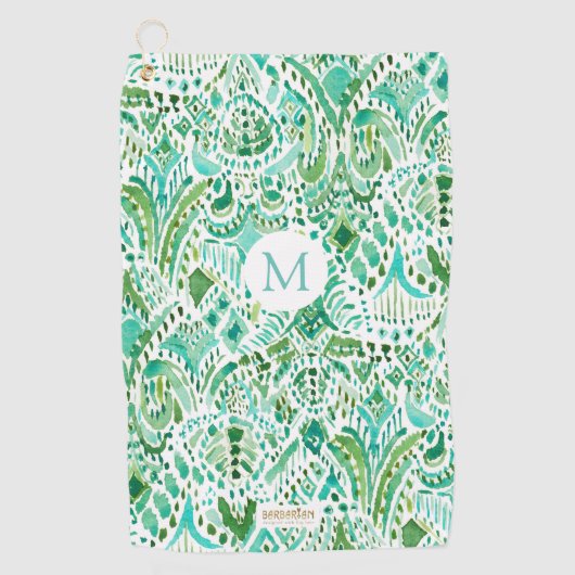 Aangepaste GETTIN’ TURT Green Aqua Zee Turtle Trib Golfhanddoek (Voorkant)