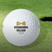 Aangepaste getuige bruidegom trouw goud golfballen