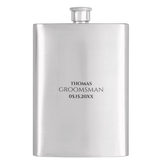 Aangepaste getuige bruidegom trouw monogram cadeau flacon (Voorkant)