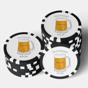 Aangepaste Getuige Bruidsjonker Bier Bruiloft Poker Chips
