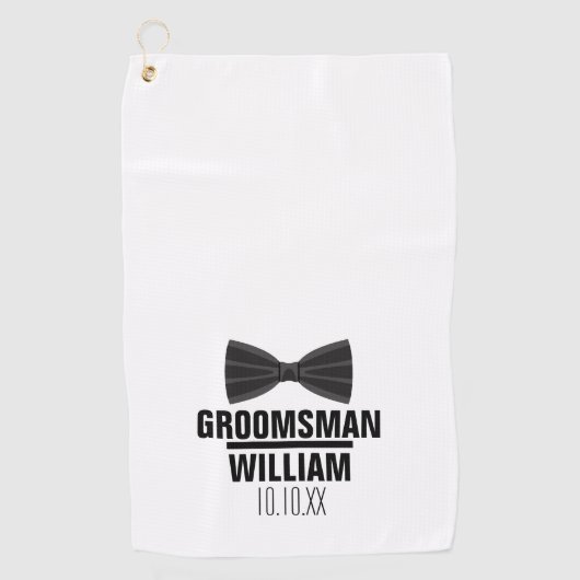 Aangepaste Getuige Bruidsjonker Huwelijk Golfhanddoek (Voorkant)