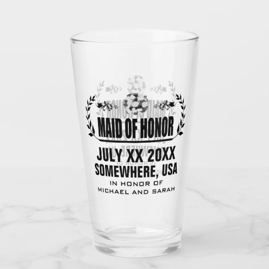 Aangepaste getuige van de bruid glas (Achterkant)